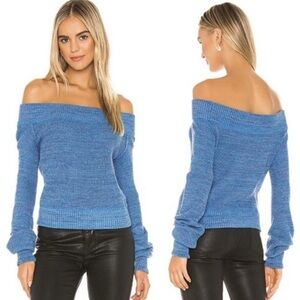 NWT Free People Sugar rush sweater in blue combo. S.
